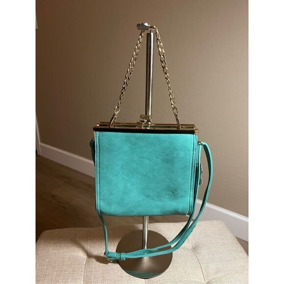NWT Alyssa turquoise/blue vintage inspired shoulder bag - Picture 1 of 6